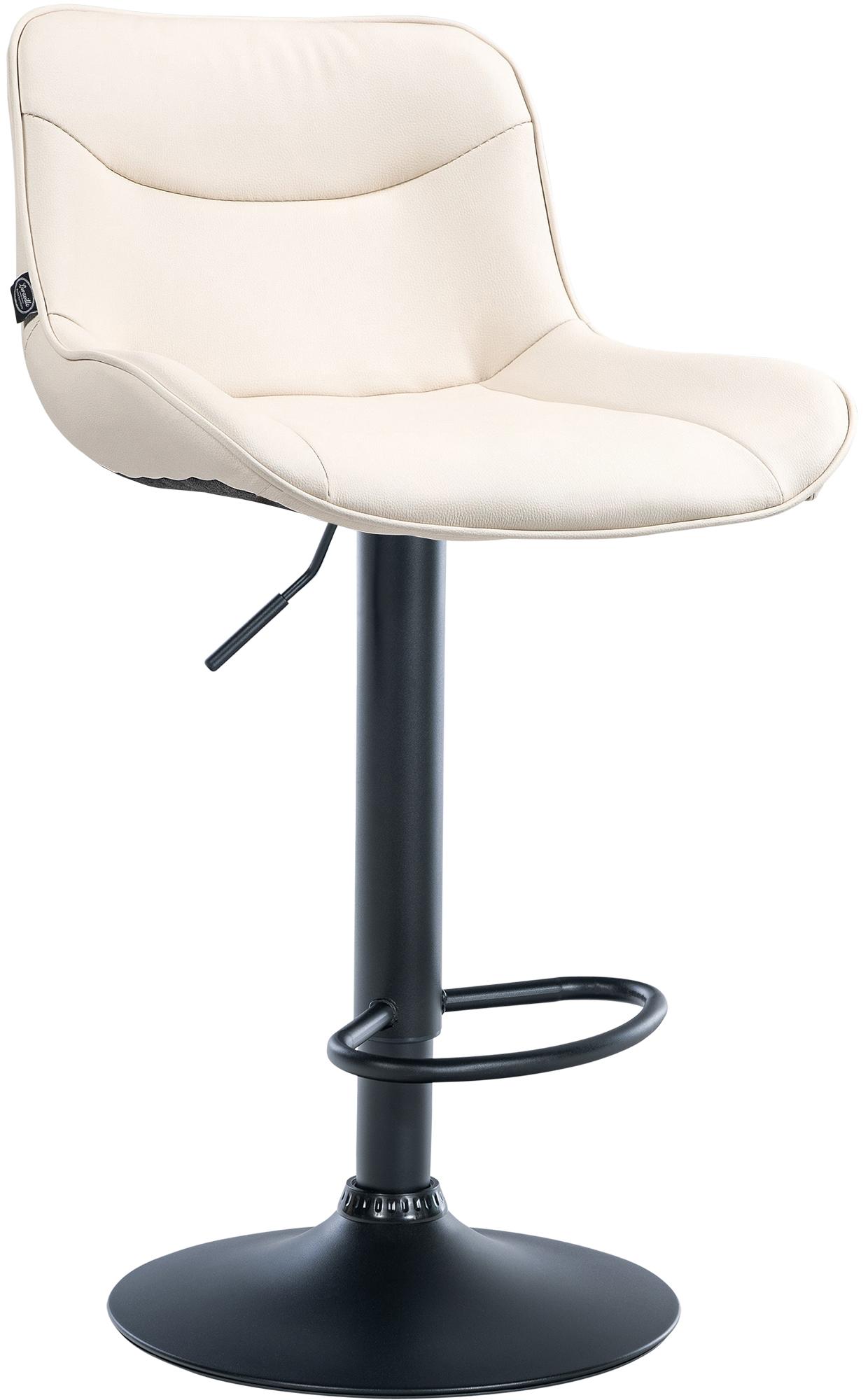 Barhocker Vonore Kunstleder schwarz, creme