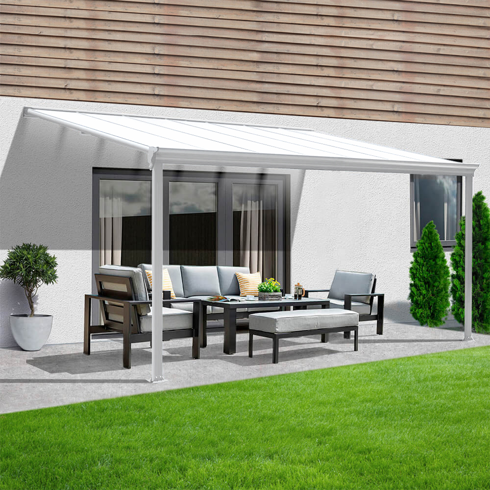 Terrassenüberdachung SOLIS - 312 / 320 x 300 / 303 x 278 / 226 cm Weiß
