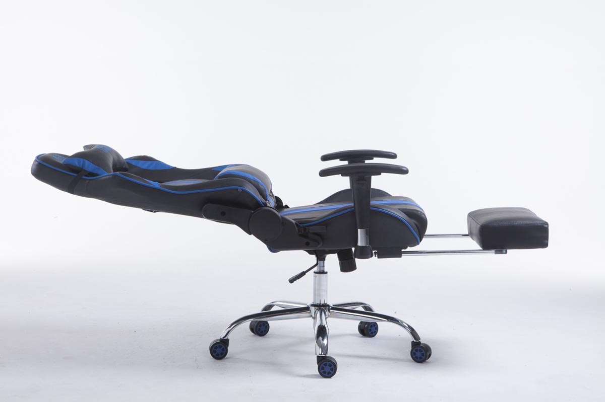 Racing Bürostuhl Limit V2 Kunstleder mit Fußablage, schwarz/blau