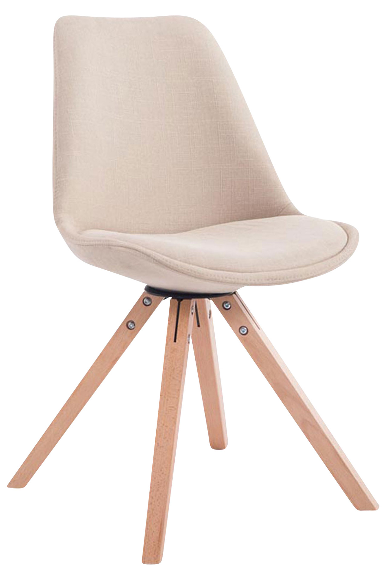 4er Set Besucherstuhl Toulouse Stoff Square Natura, creme