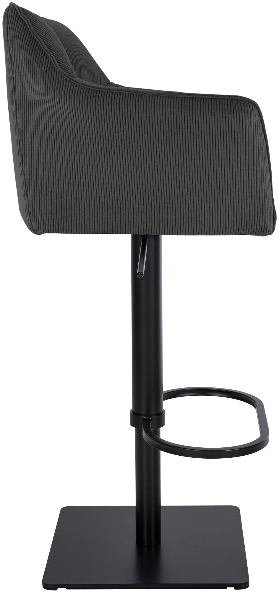 Barhocker Damaso B Cord, dunkelgrau