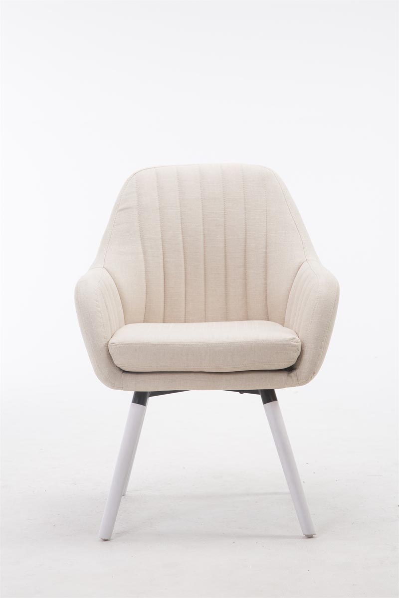 Stuhl Florian Stoff Weiß, creme