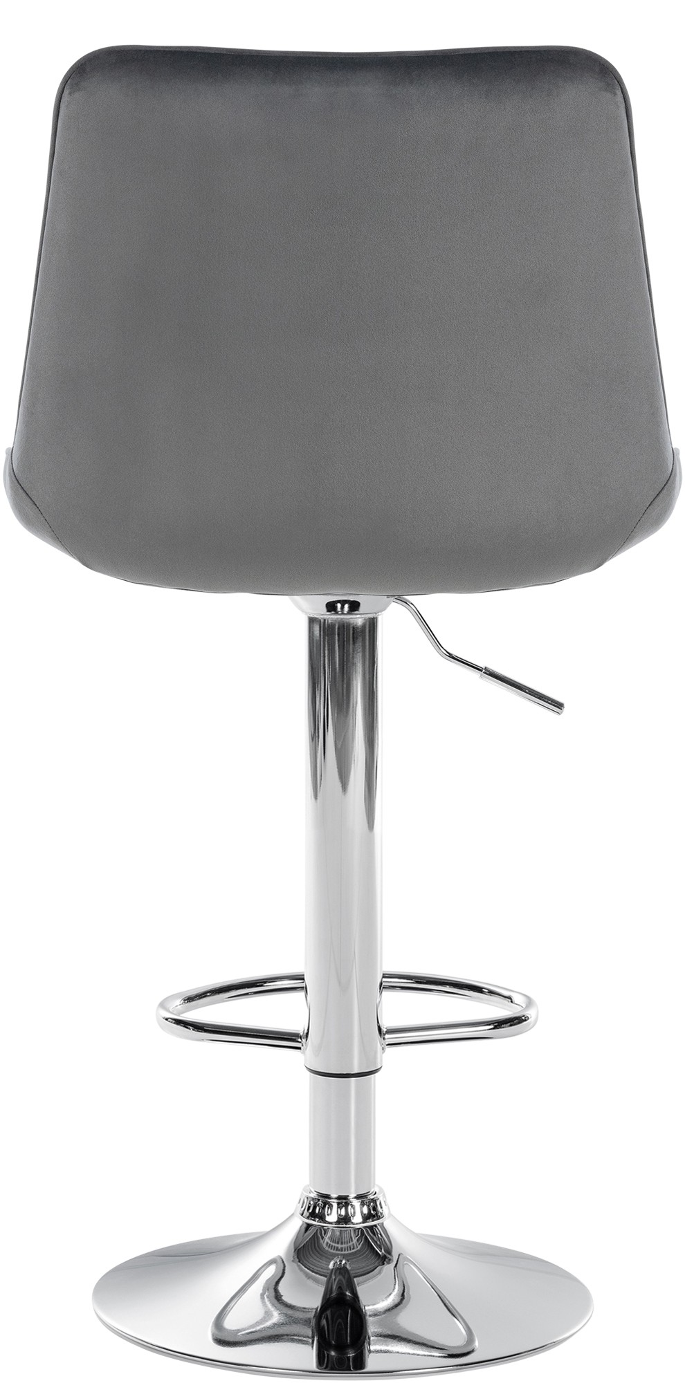 2er Set Barhocker Toni Samt chrom, dunkelgrau