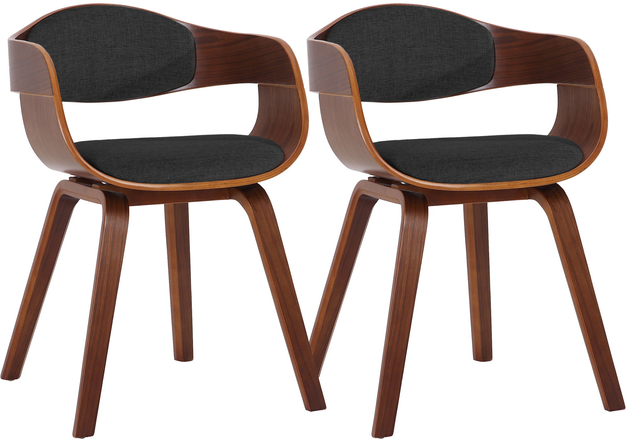 2er Set Stühle Kingston Stoff, walnuss/dunkelgrau