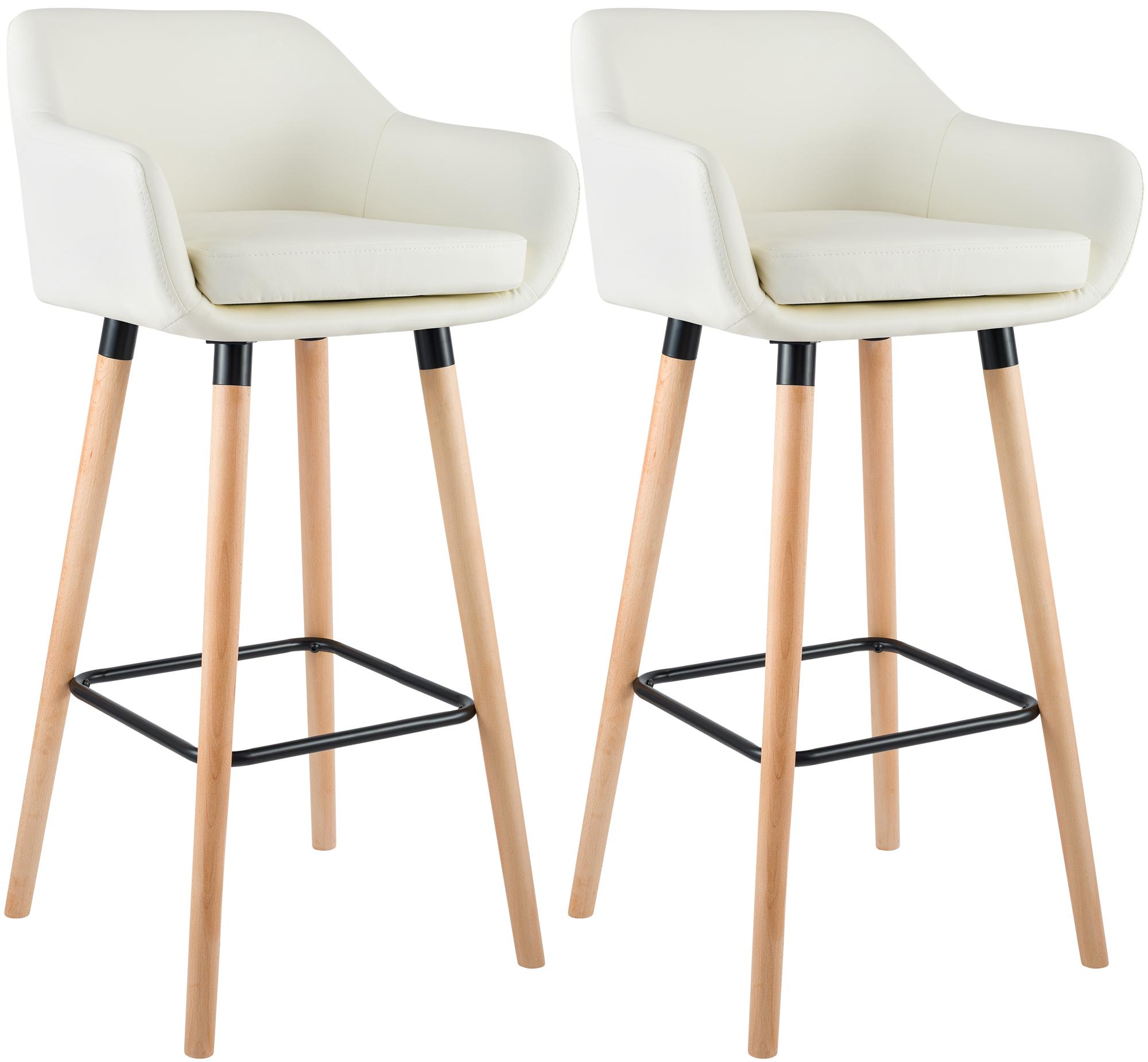 2er Set Barhocker Grant Kunstleder, creme