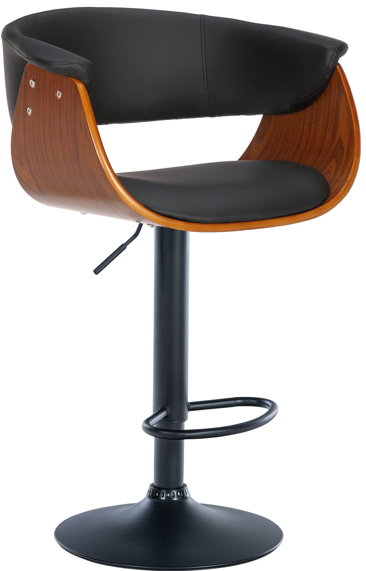 2er Set Barhocker Vestal Kunstleder, walnuss/schwarz