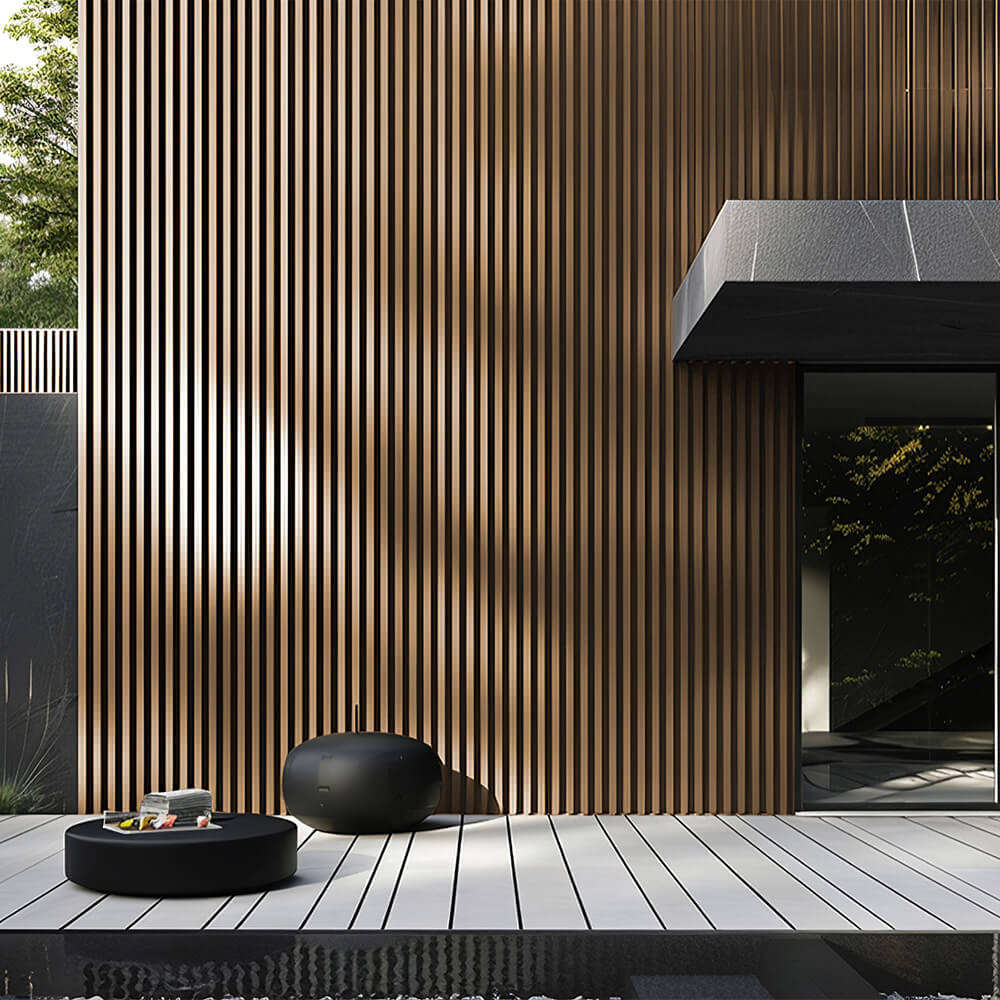 WPC Fassadenverkleidung DUVAR - 30 m² Teak