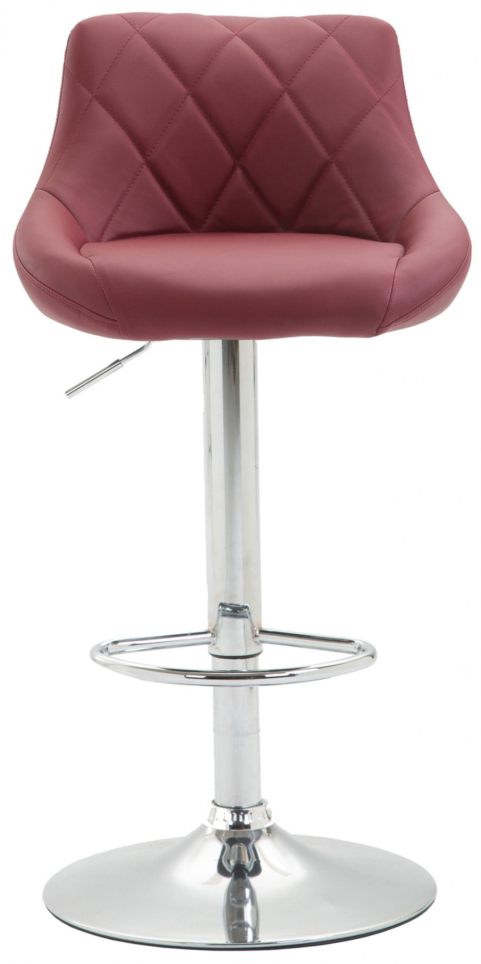 Barhocker Lazio Kunstleder chrom, bordeauxrot