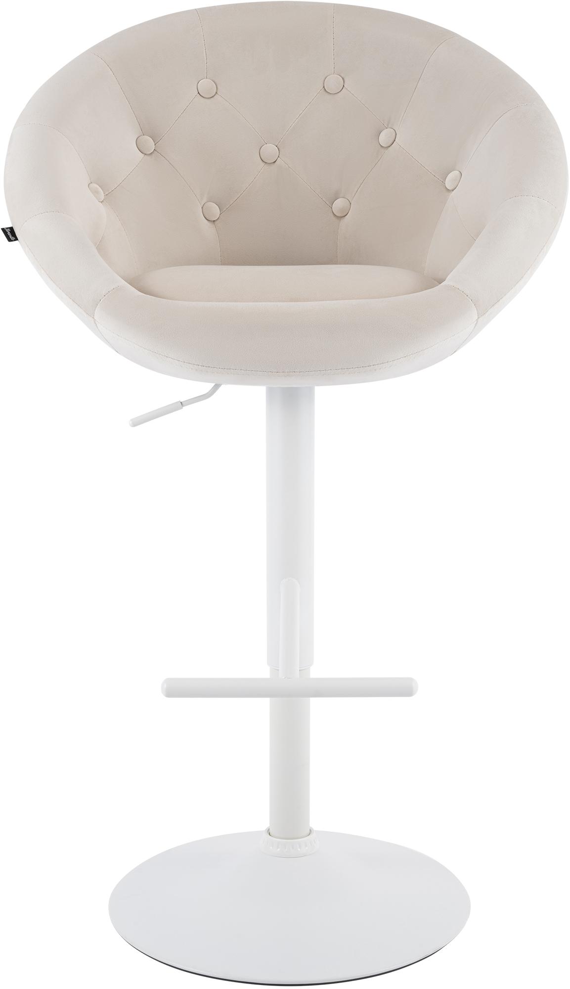 Barhocker London Samt weiß, creme