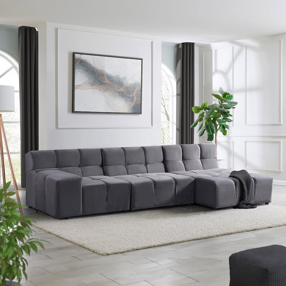 Modulares Sofa ORLENA - Anthrazit 306 x 148 cm