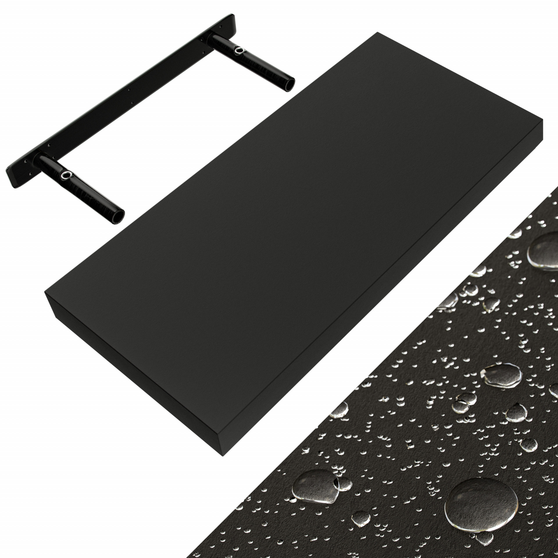 Schweberegal 50cm schwarz matt