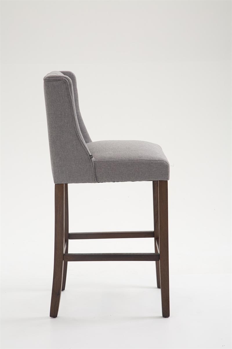 Barhocker Cassandra Stoff Antik-dunkel, hellgrau