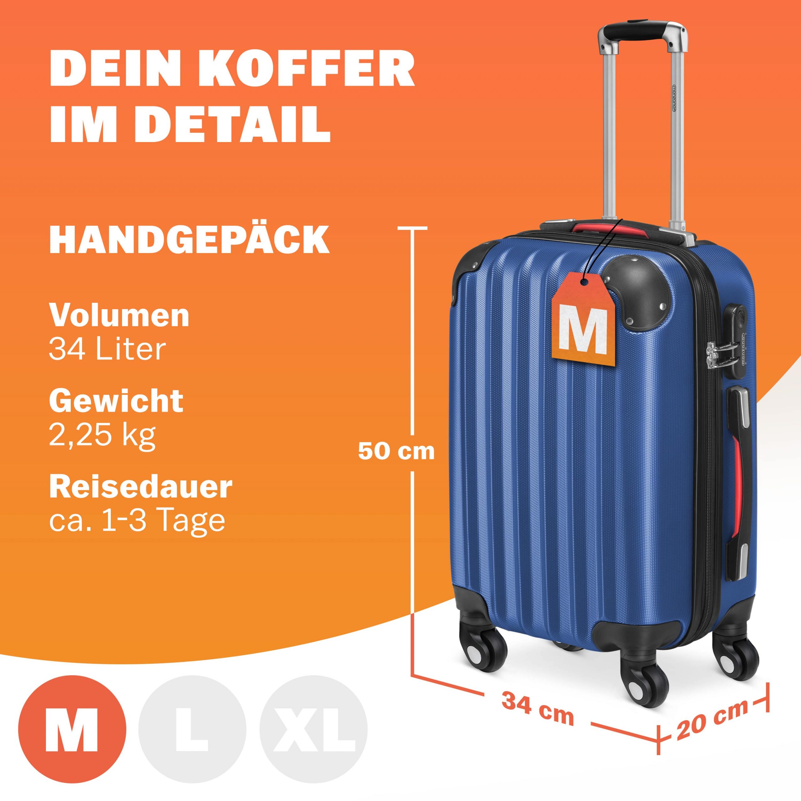 Hartschalenkoffer Rollen 360º Handgepäck Blau ABS