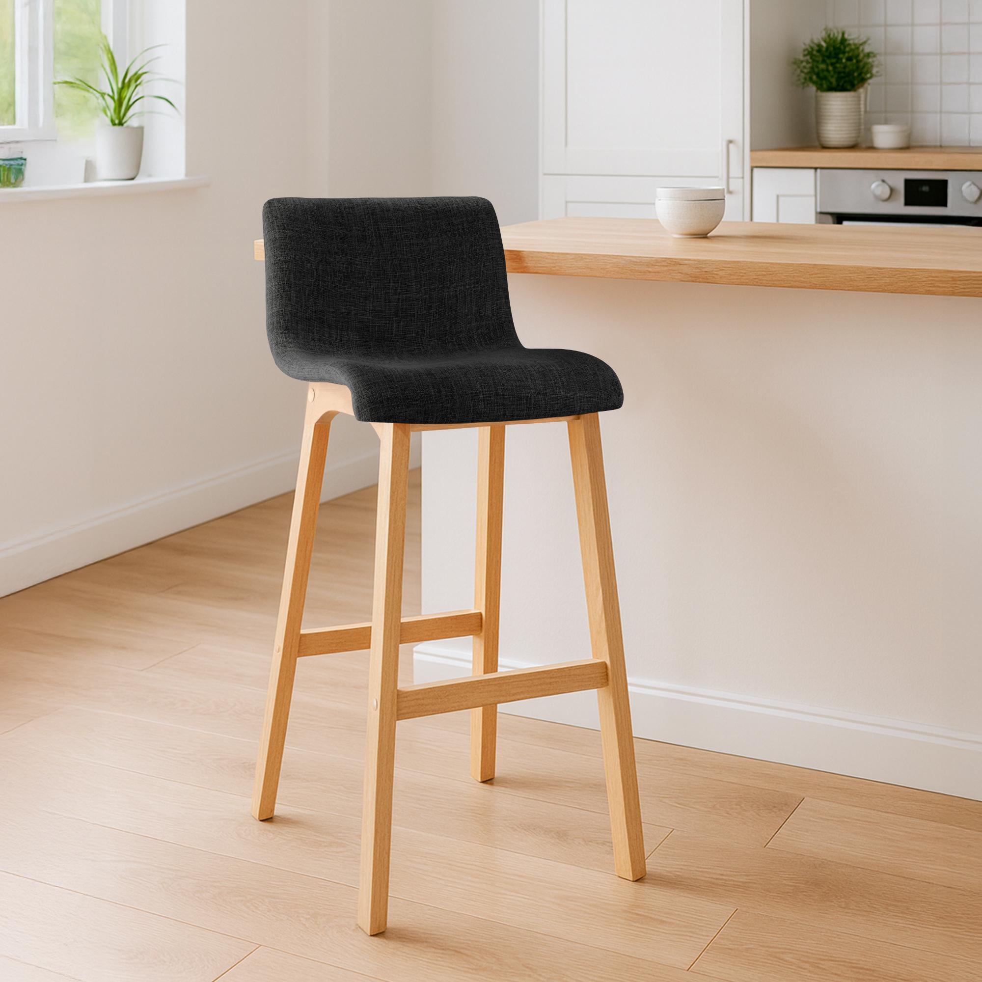 Barhocker Hoover Stoff Natura, dunkelgrau
