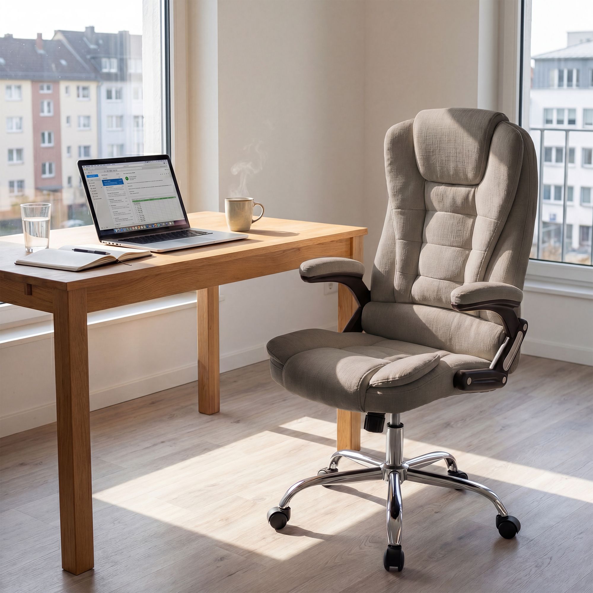 Bürostuhl Thor Stoff, taupe