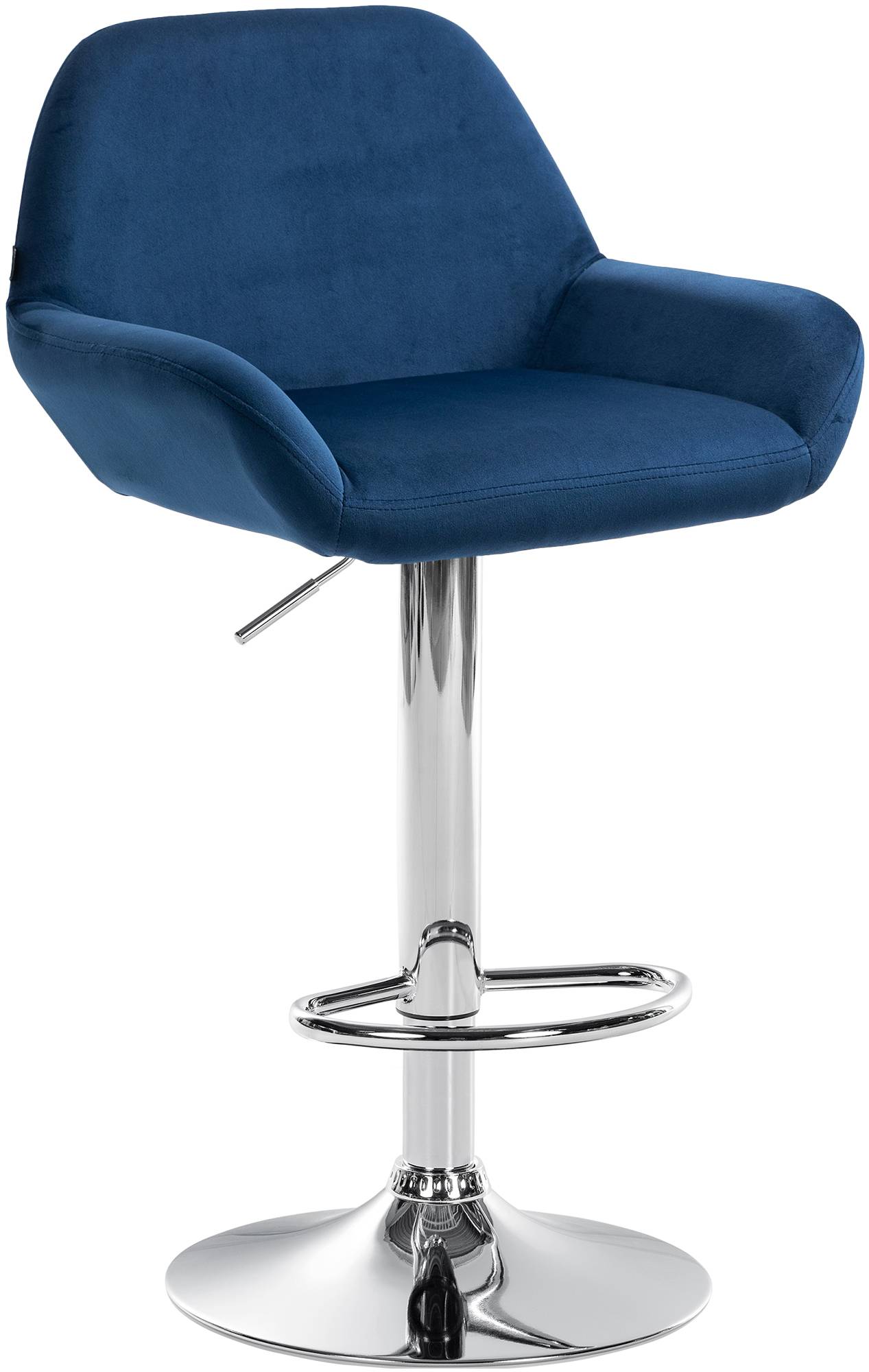 Barhocker Braga Samt chrom, blau
