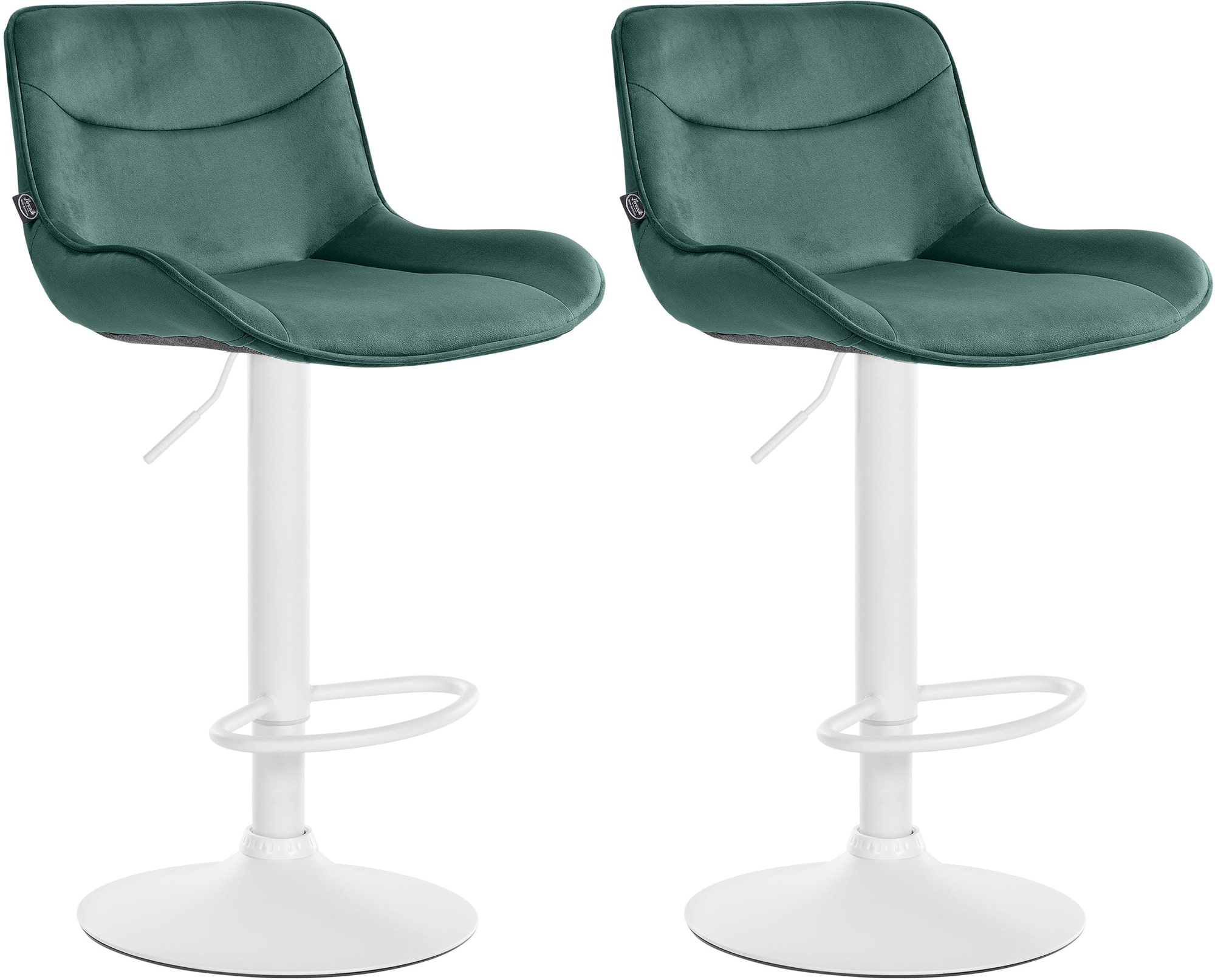 2er Set Barhocker Vonore Samt weiß, grün
