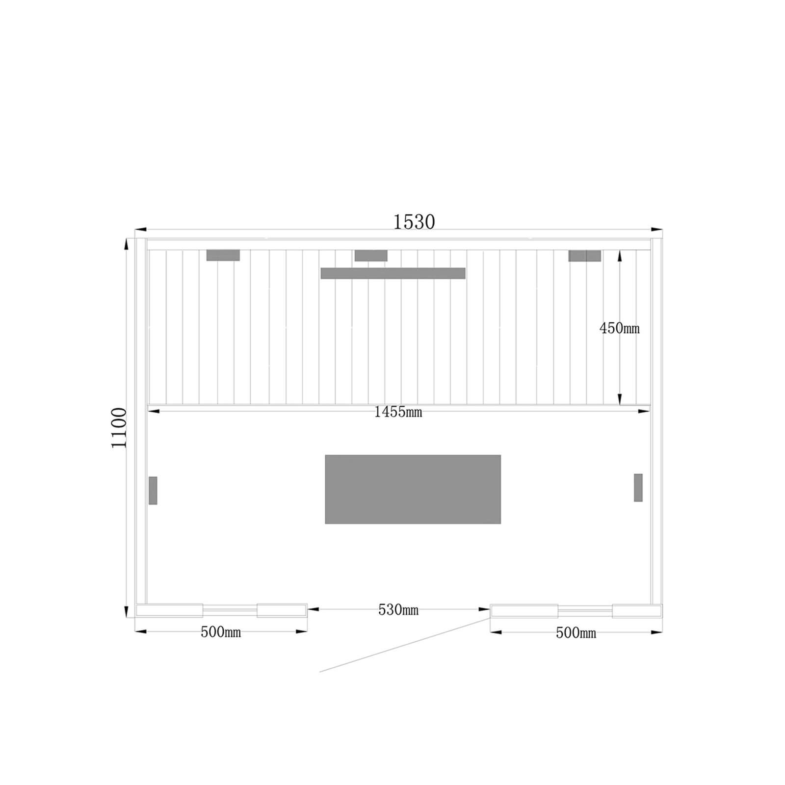 Infrarotkabine REDSUN DELUXE L - 153 x 110 cm für 3 Personen