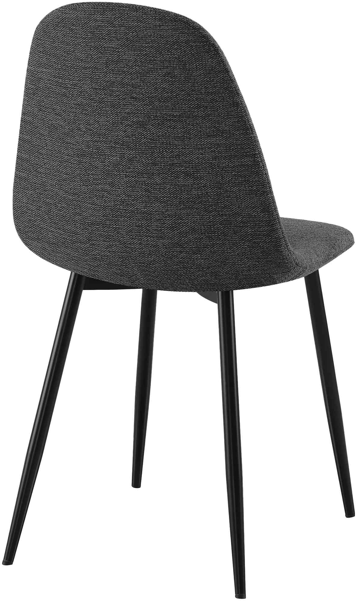 4er Set Esszimmerstühle Napier Stoff, schwarz