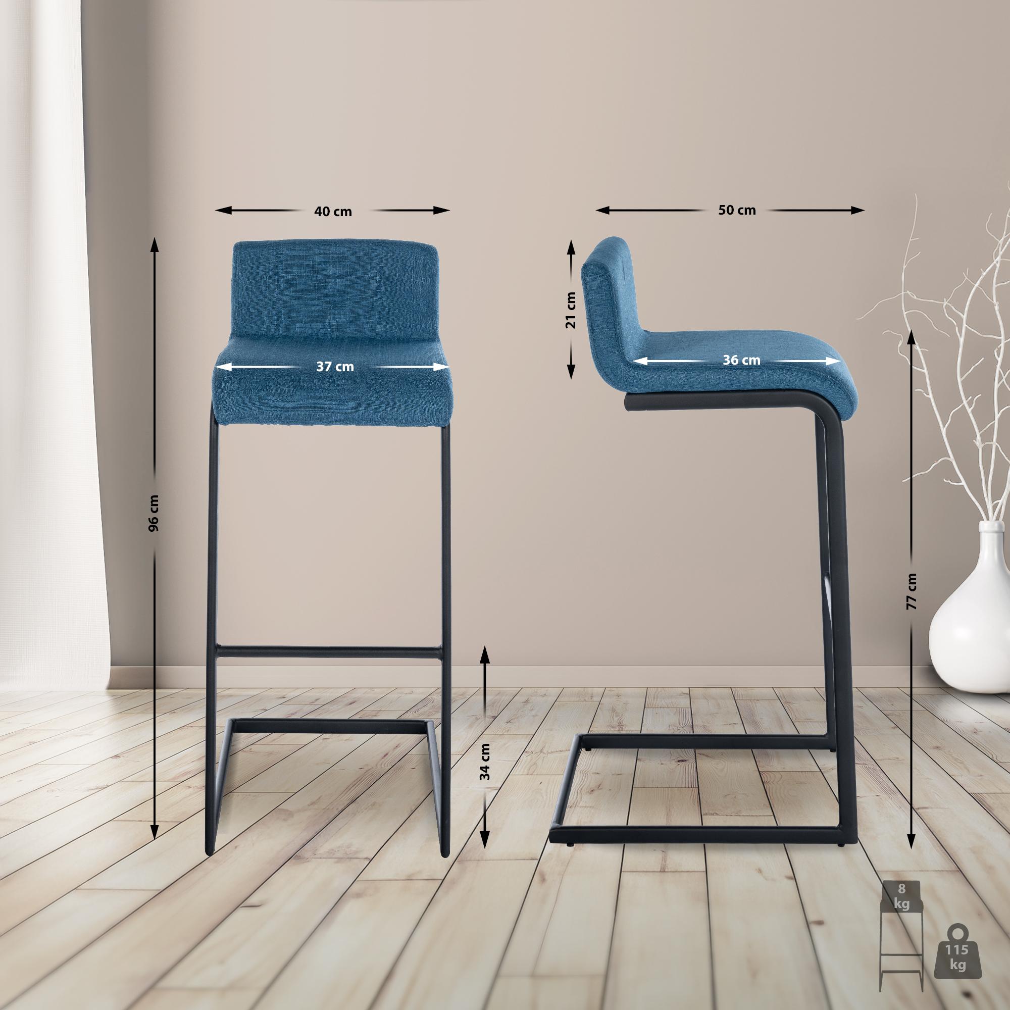 Barhocker Newport Stoff B, blau