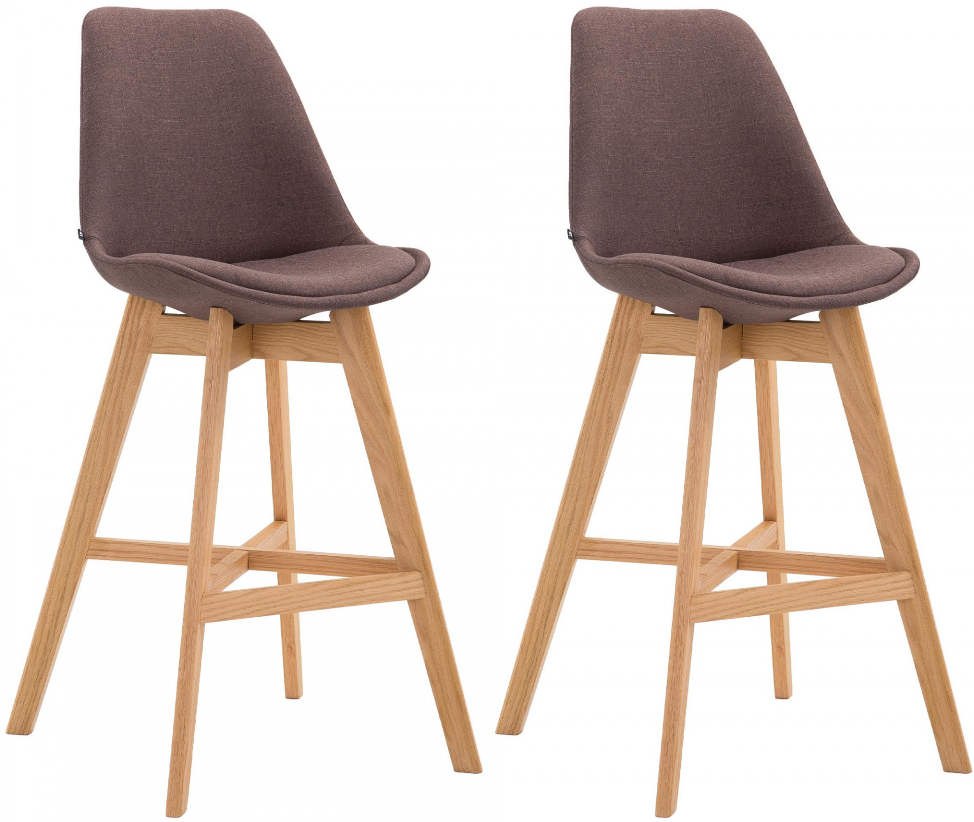 2er Set Barhocker Cannes Stoff natura, braun