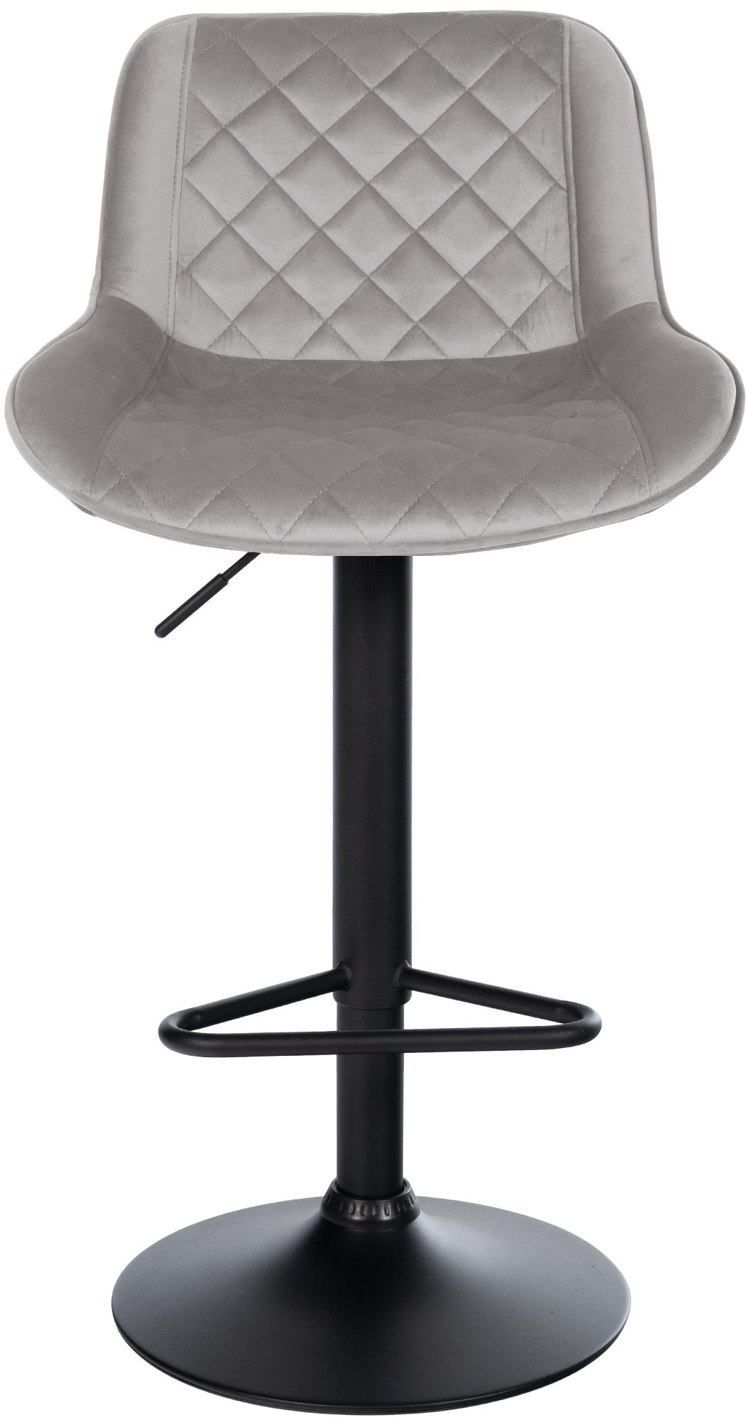 2er Set Barhocker Kasson Samt, grau
