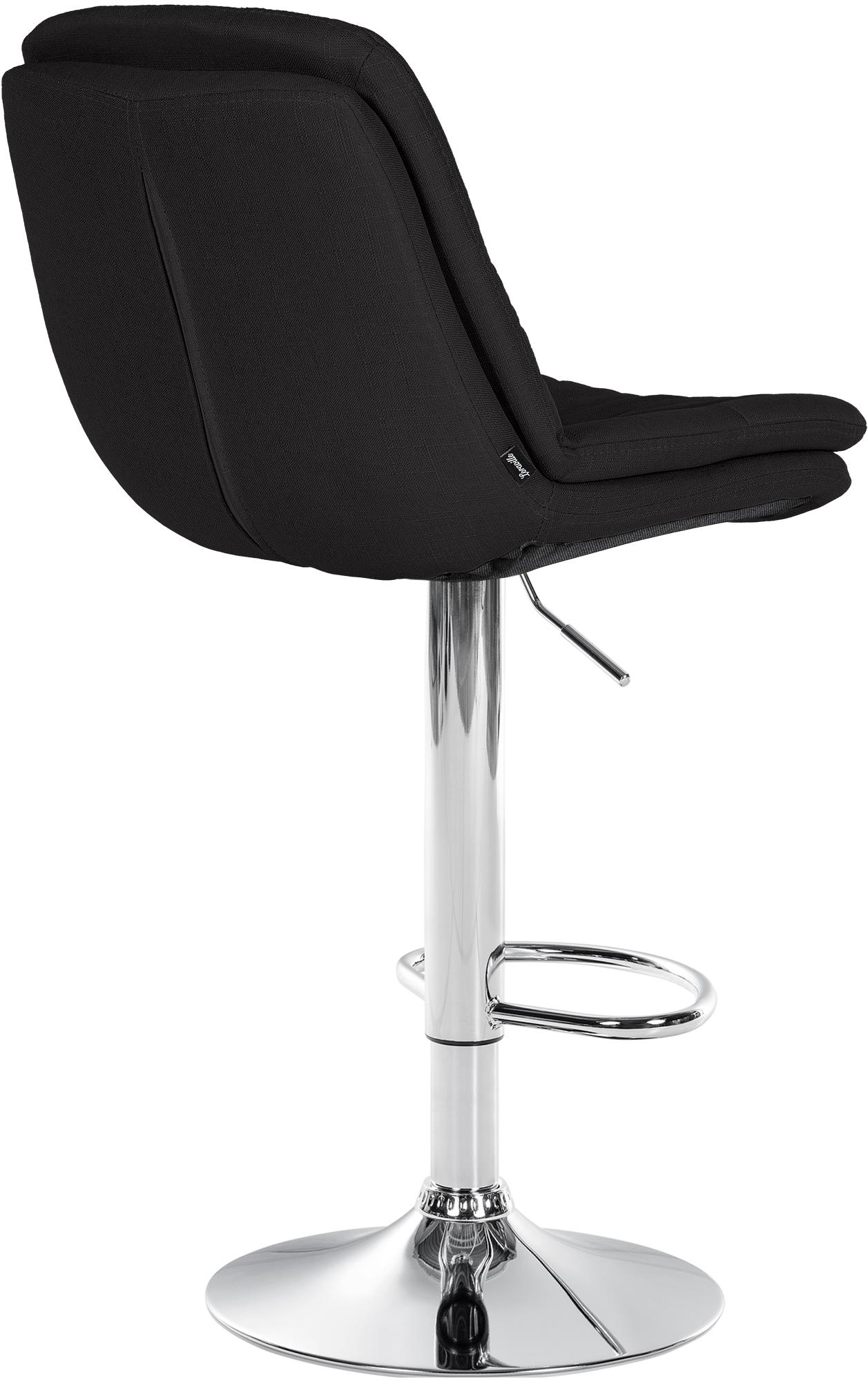 Barhocker Laurel Stoff chrom, schwarz