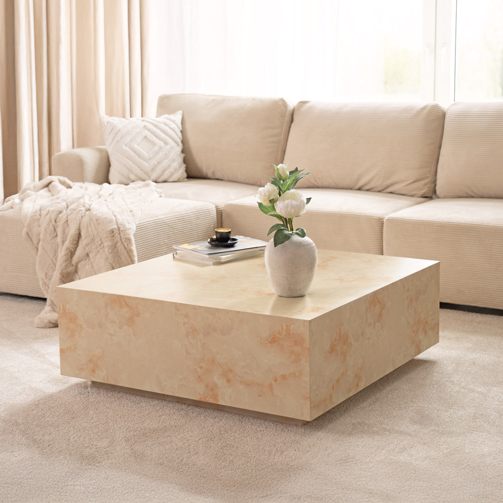 Couchtisch Marmor AMIRI XL - 95 x 95 cm Sandstein