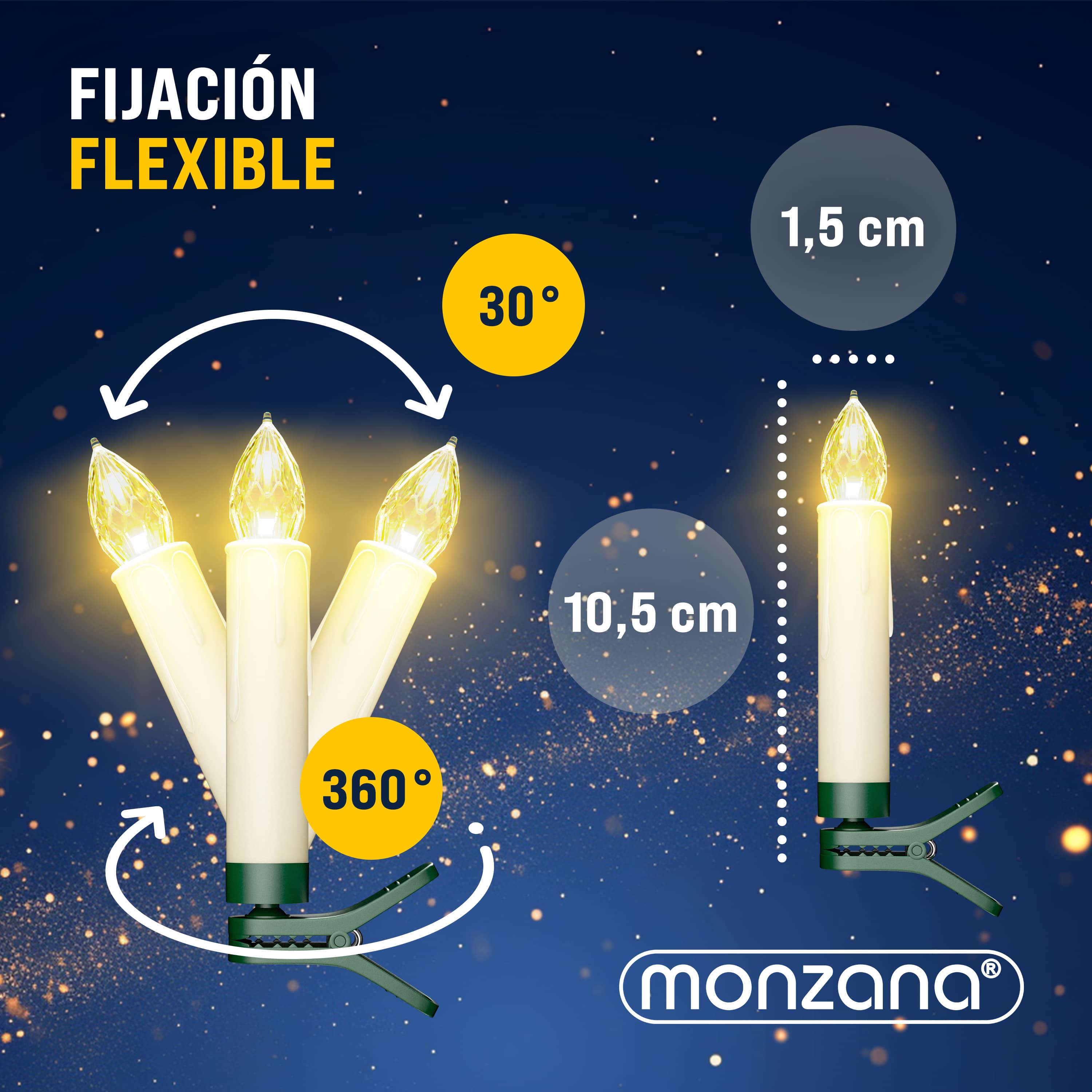 Kabellose Weihnachtsbaumkerzen LED 40er-Set Warmweiß mit Timer + Fernbedienung
