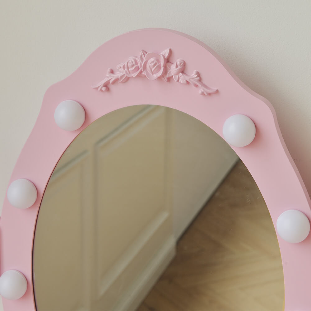 Schminktisch mit Spiegel und LED-Beleuchtung ROSY Rosa