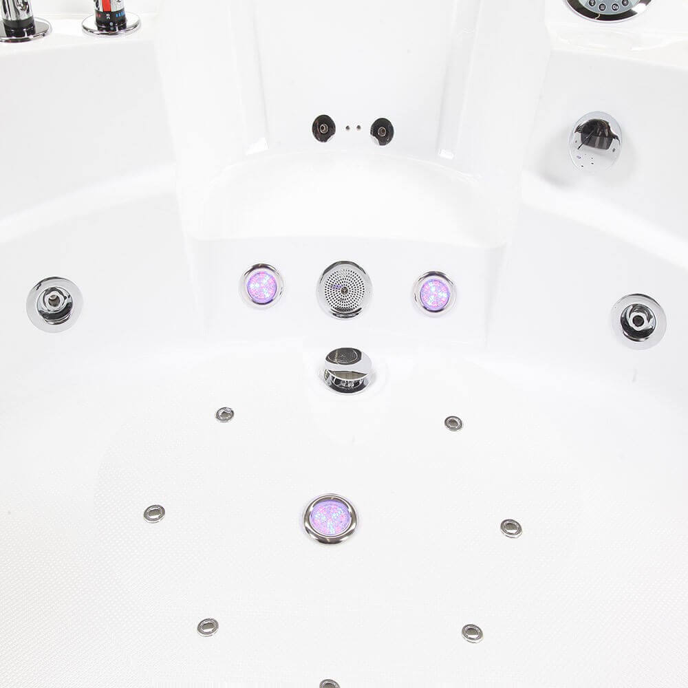 Whirlpool Badewanne mit Lichttherapie LAGUNA L KOMPAKT - 140 x 140 cm