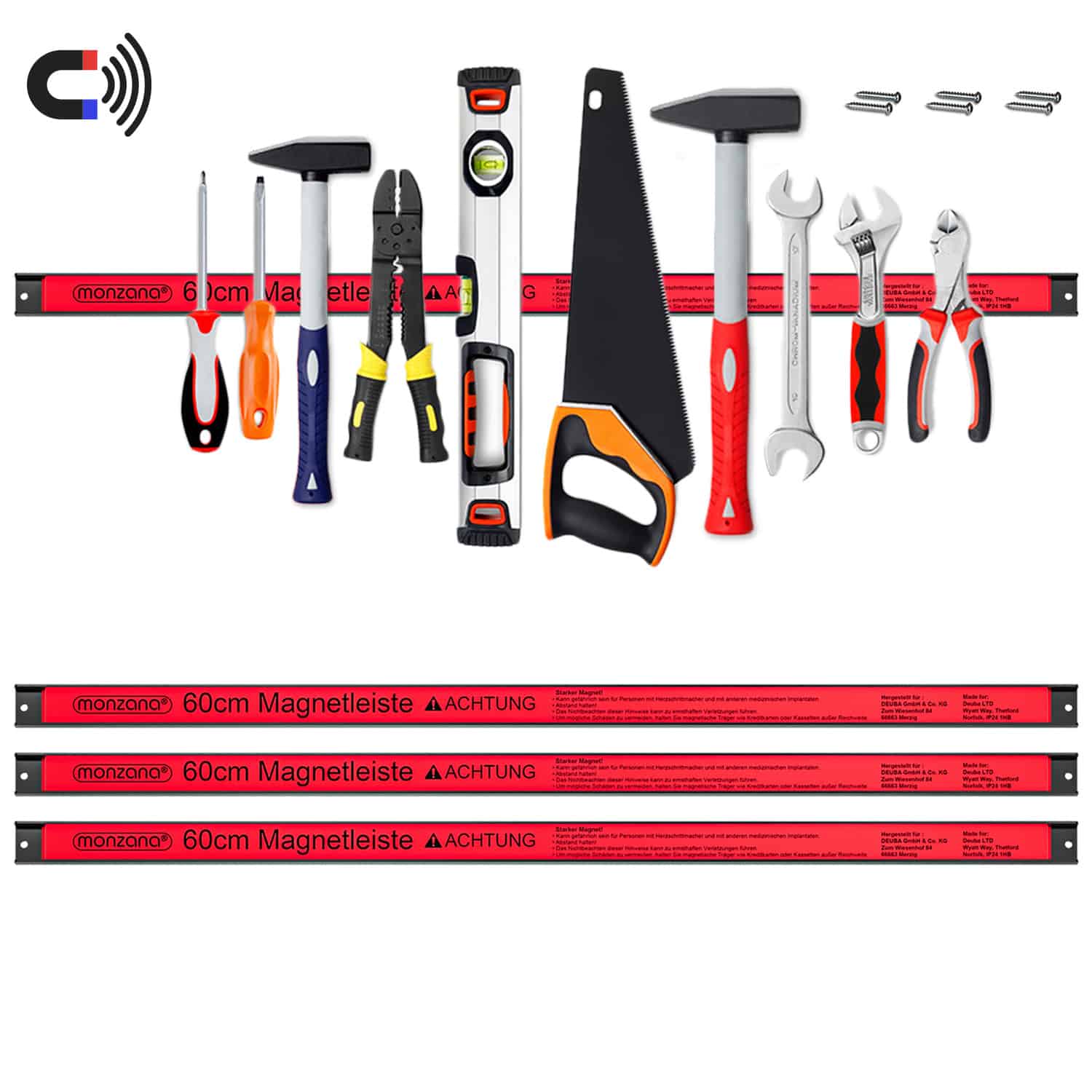 Magnetleiste 3er-Set 60cm inkl Montagematerial