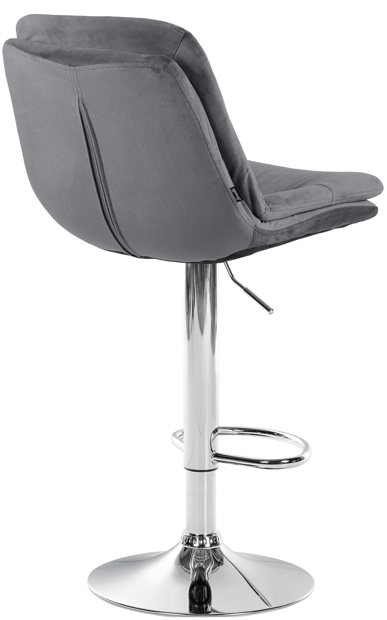 Barhocker Laurel Samt chrom, dunkelgrau