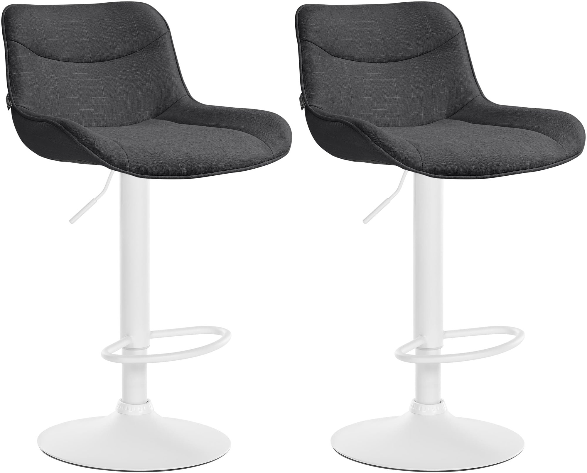 2er Set Barhocker Vonore Stoff weiß, dunkelgrau