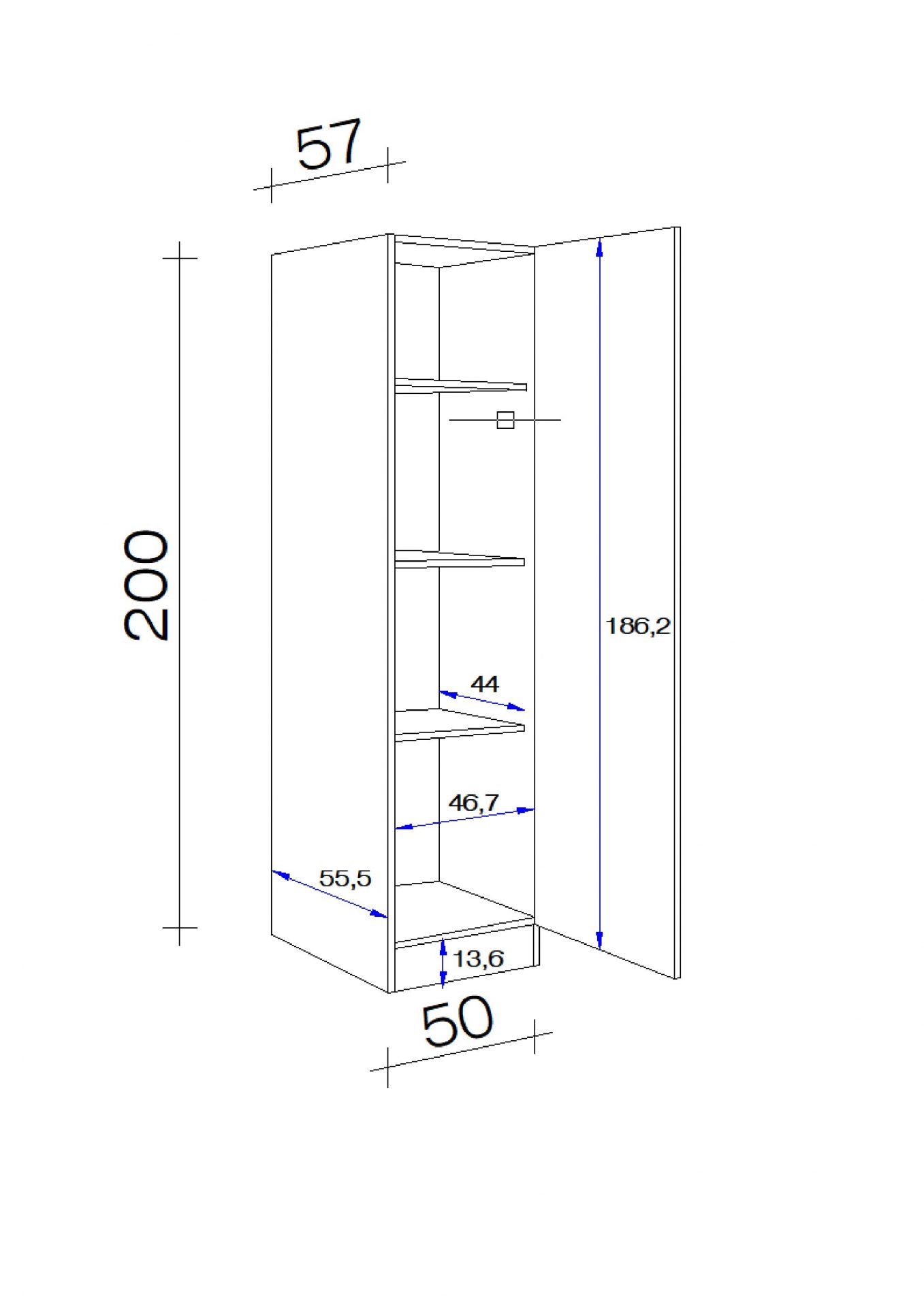 Vorratsschrank CARA 50x200 cm