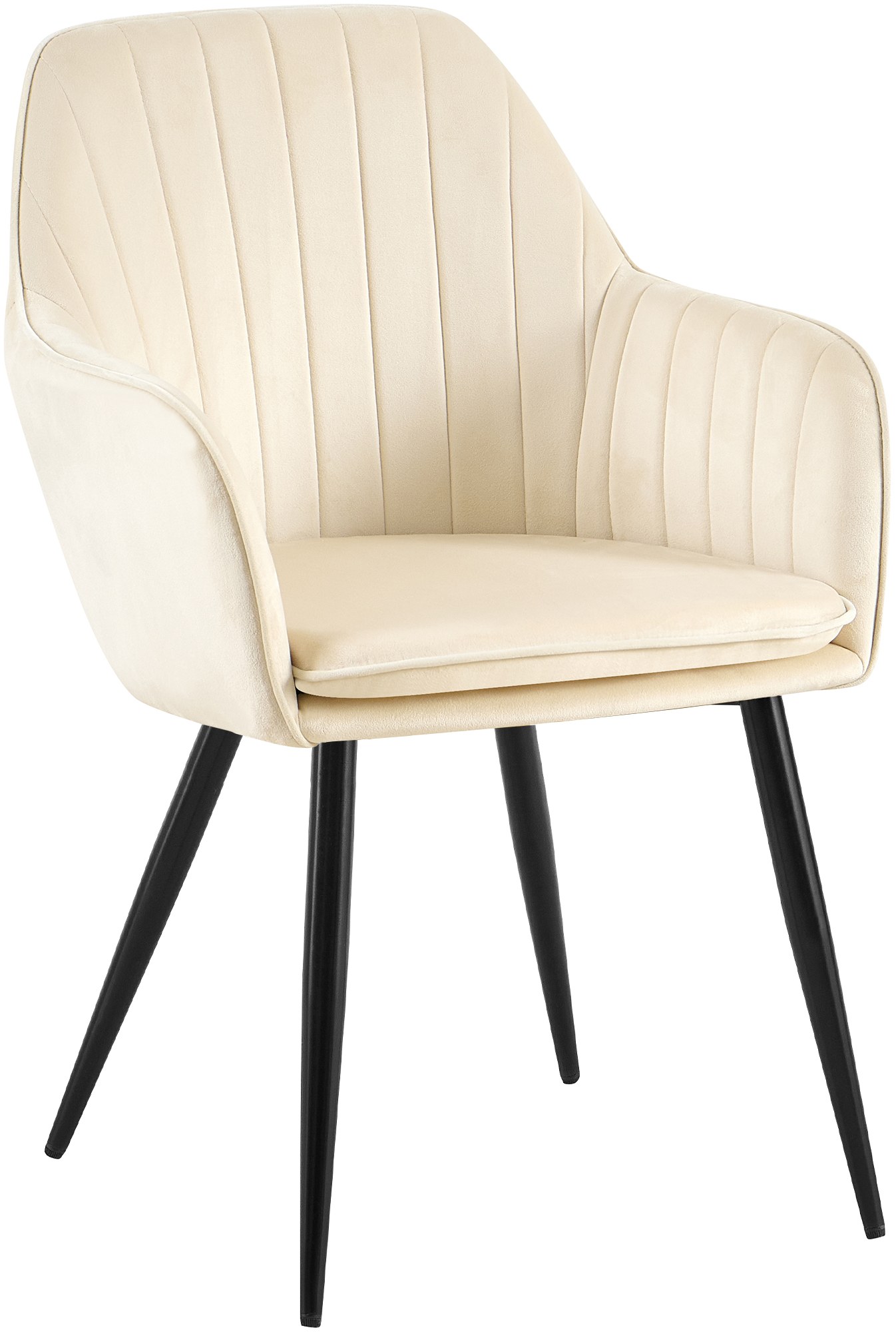 Esszimmerstuhl Cheryl Samt schwarz, creme