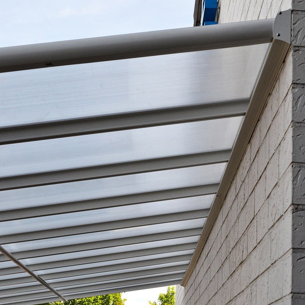 Terrassenüberdachung SOLIS - 496 / 503 x 300 / 303 x 278 / 226 cm Weiß