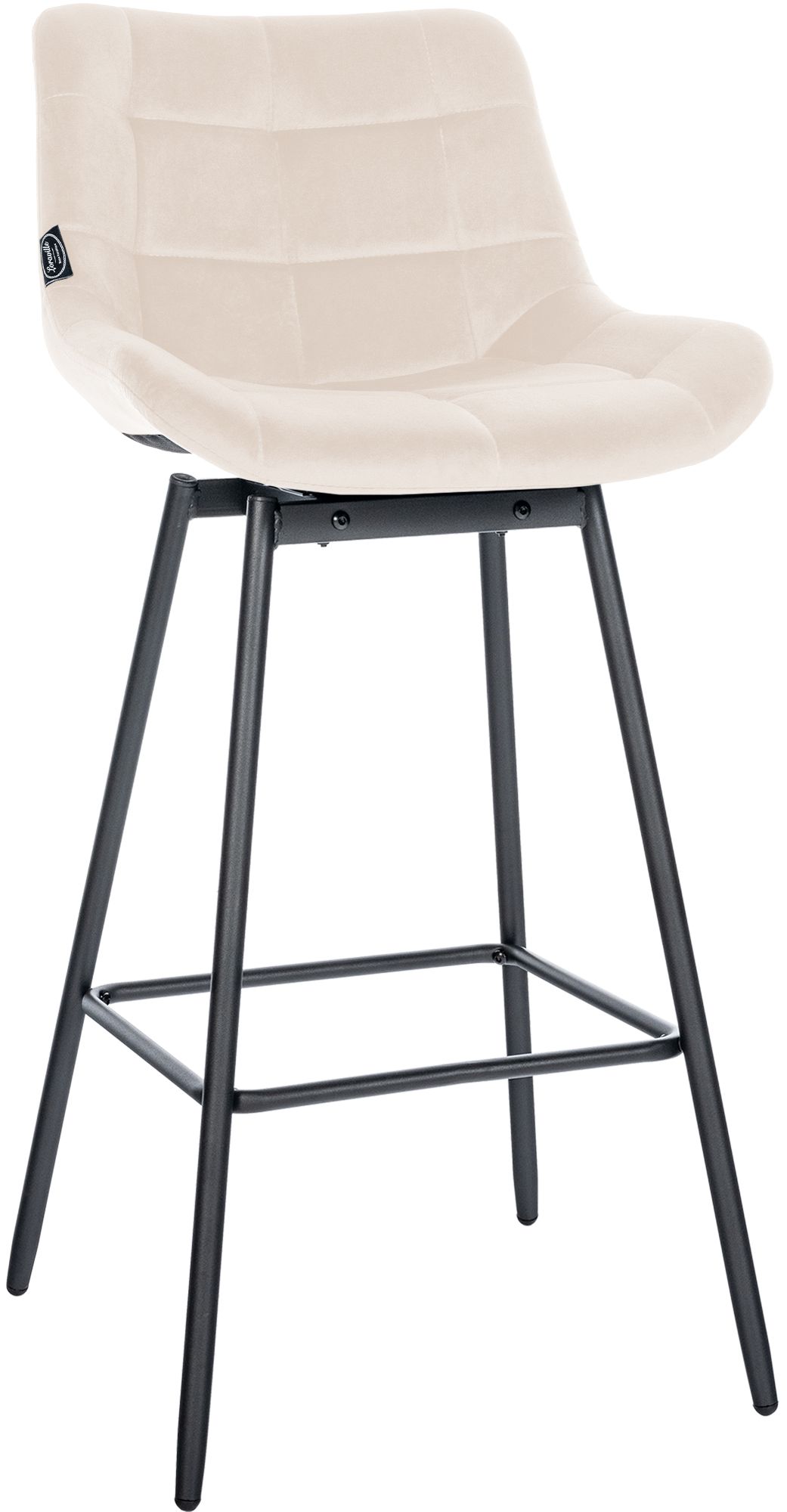 Barhocker Weston Schwenkbar Samt, creme