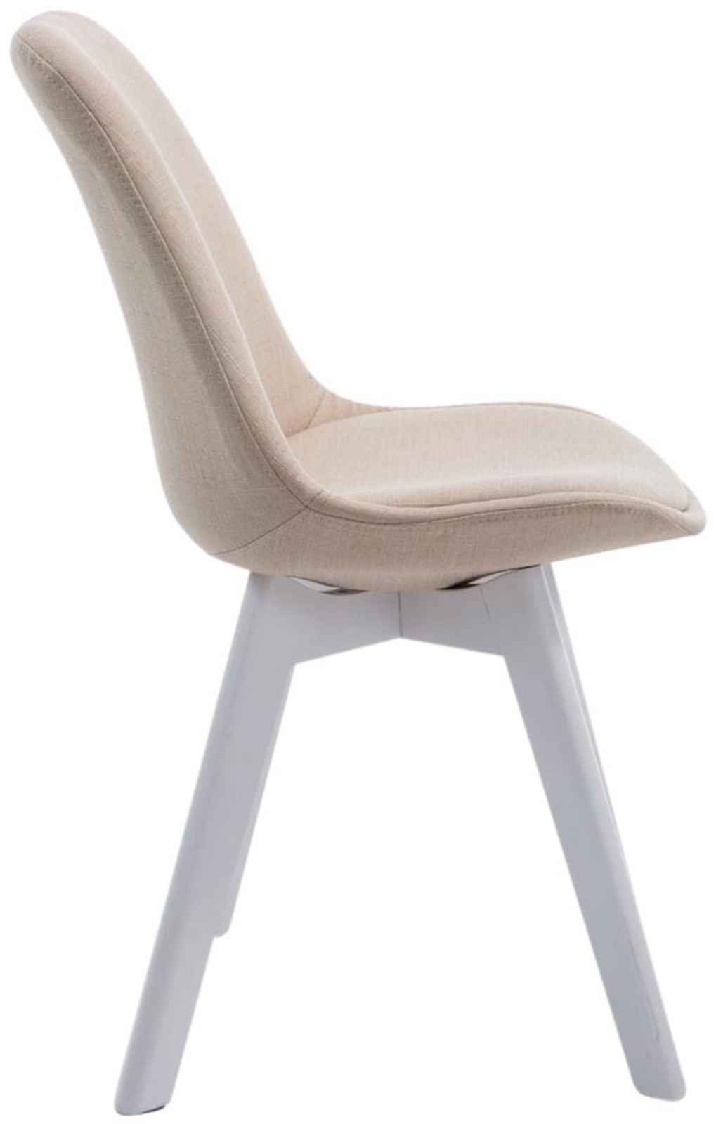 4er Set Besucherstühle Borneo V2 Weiß Stoff, creme