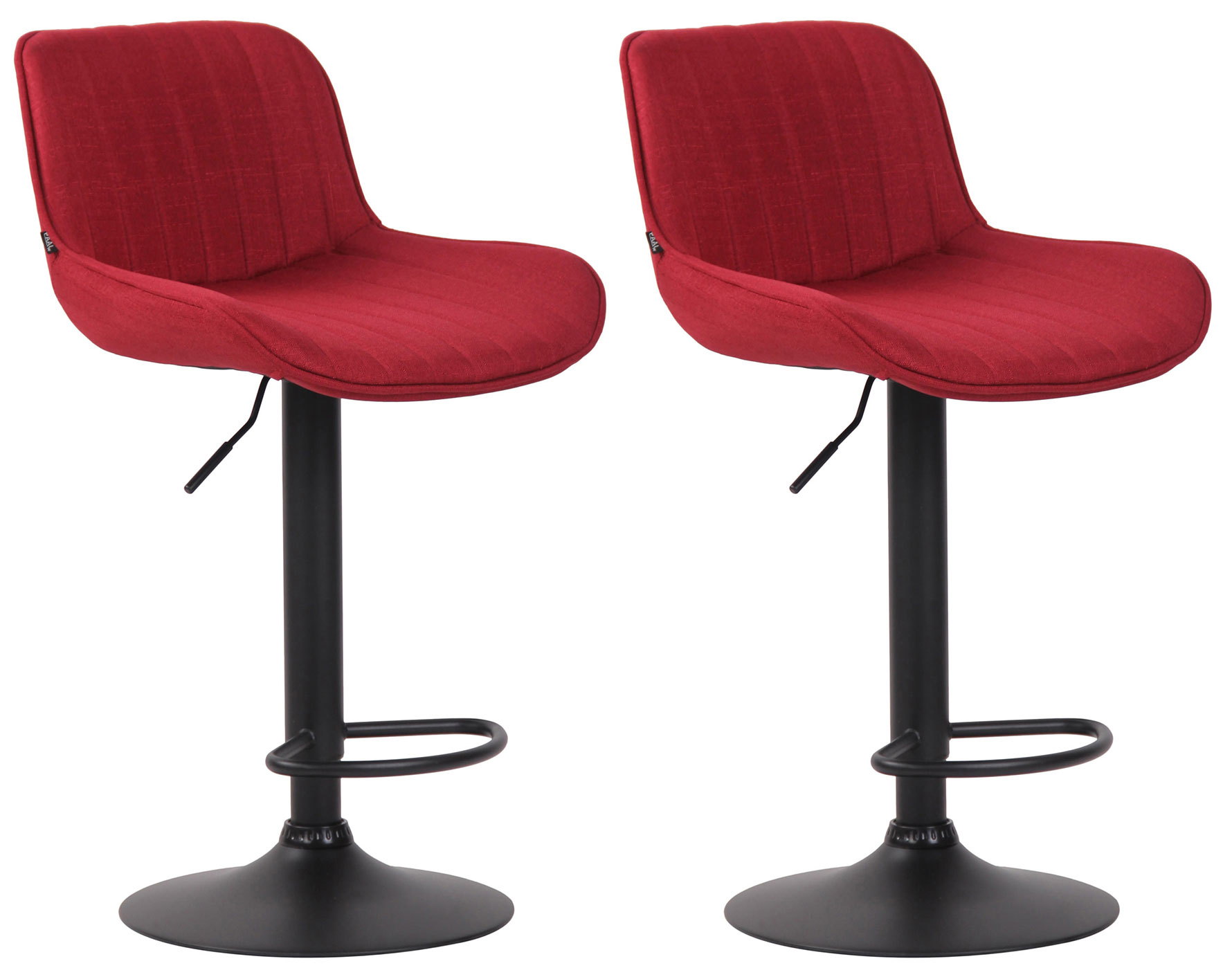 2er Set Barhocker Lentini Stoff schwarz, rot