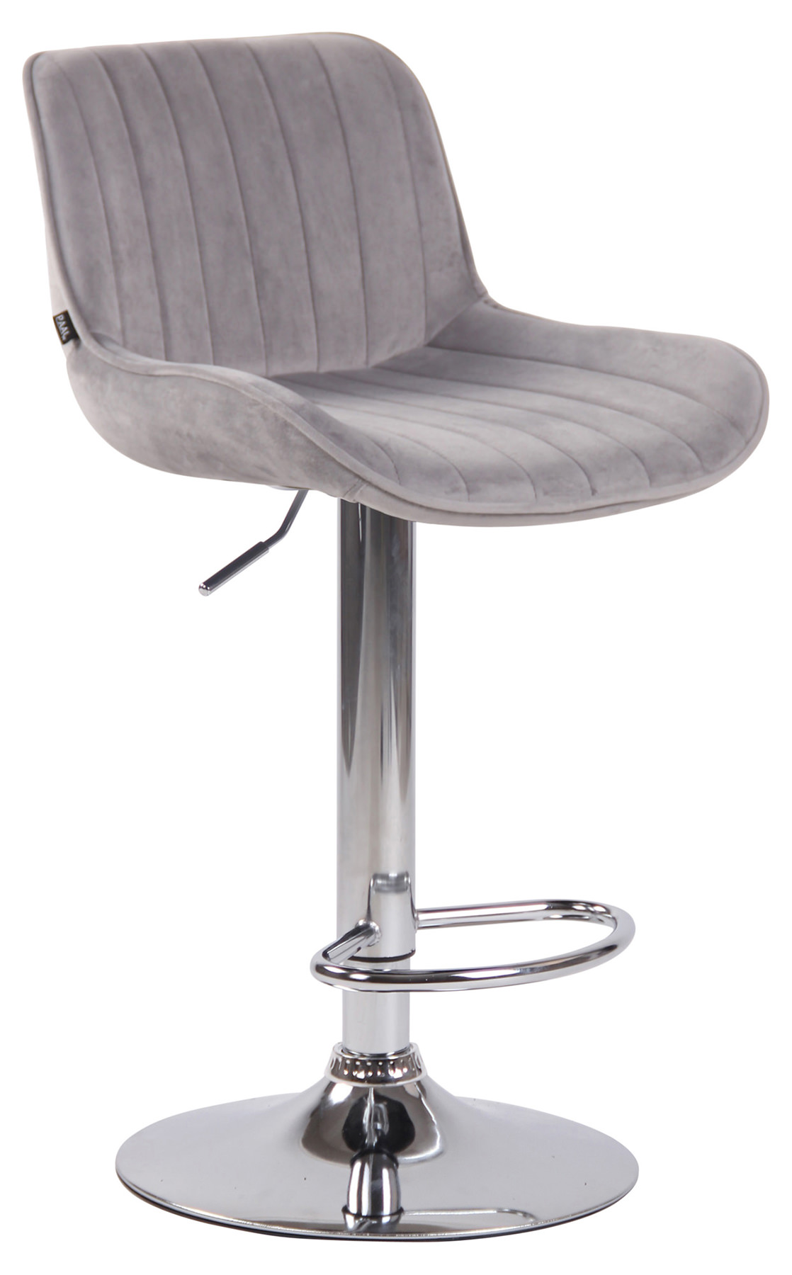 2er Set Barhocker Lentini Samt chrom, grau