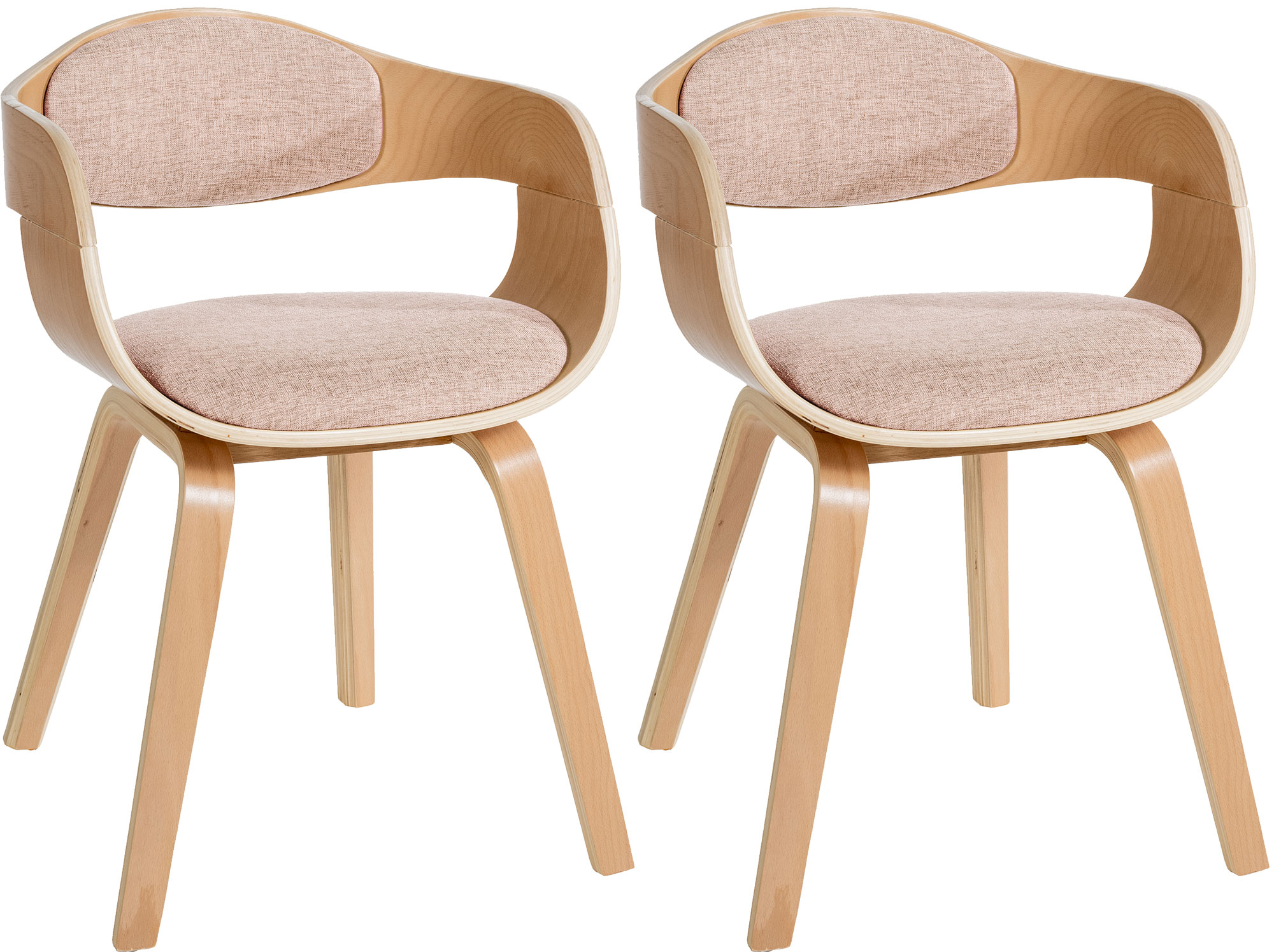 2er Set Stühle Kingston Stoff, natura/creme