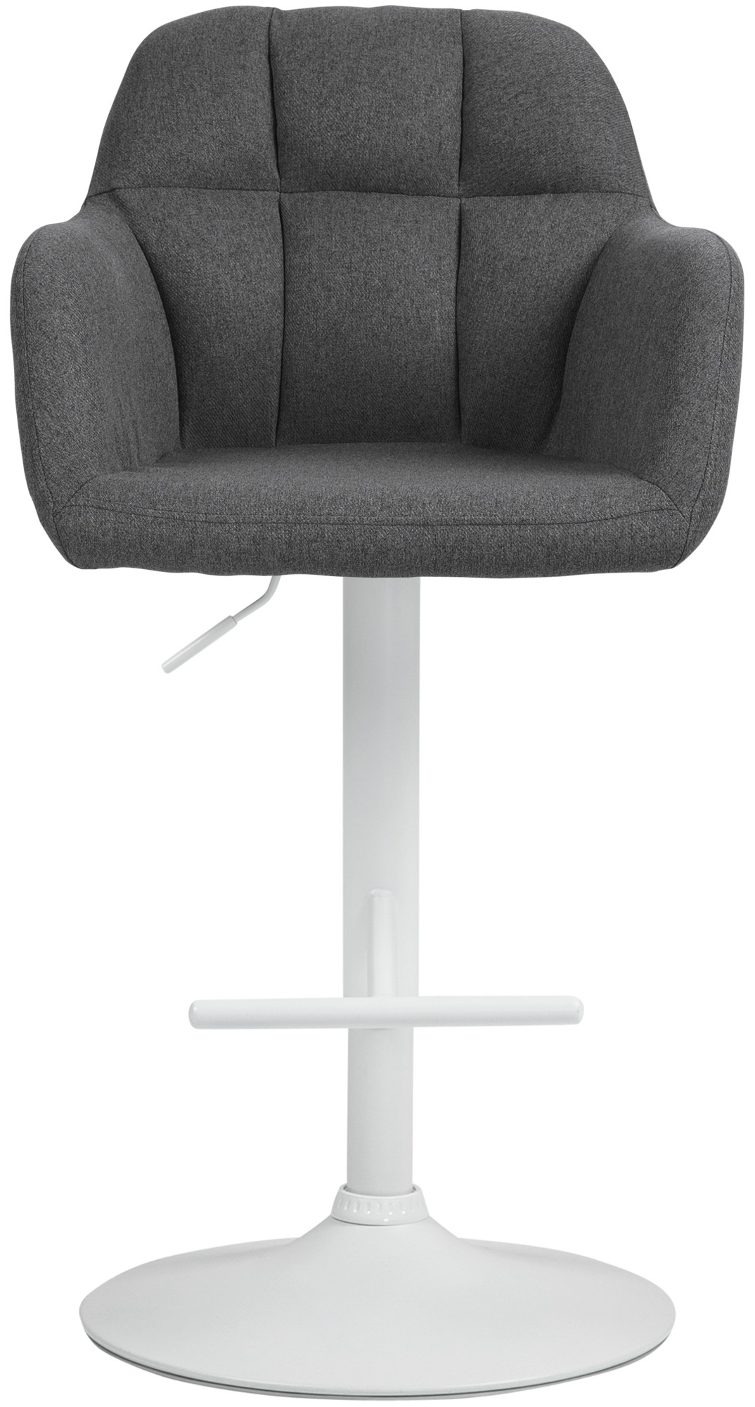 Barhocker Natoma Stoff weiß, dunkelgrau
