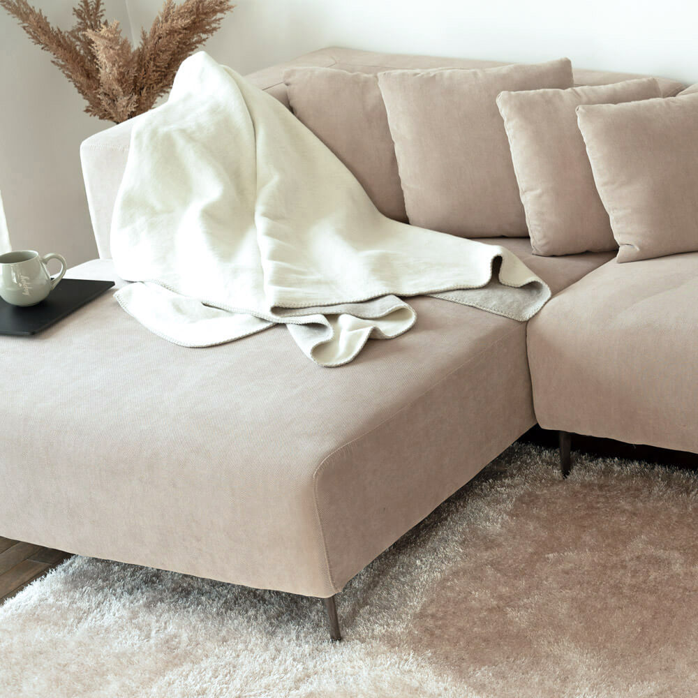 Ecksofa TORINO - 344 x 178 cm Beige Rechts