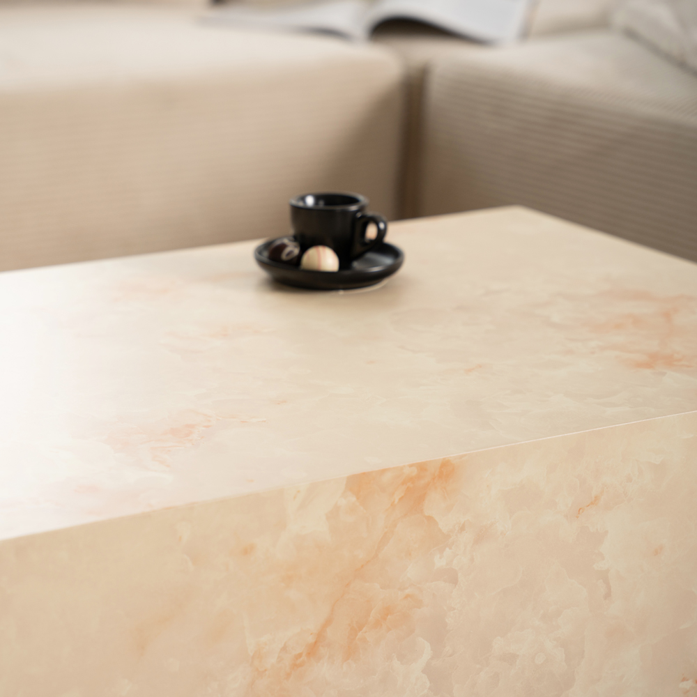 Couchtisch Marmor AMIRI L - 95 x 50 cm Sandstein