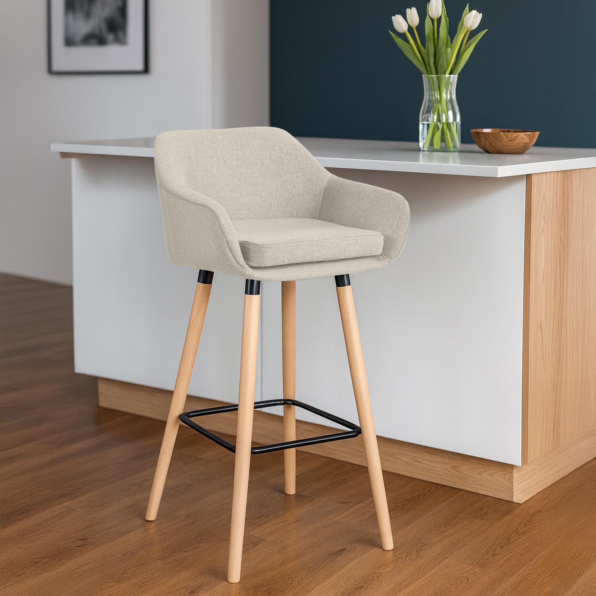 Barhocker Grant Stoff, creme