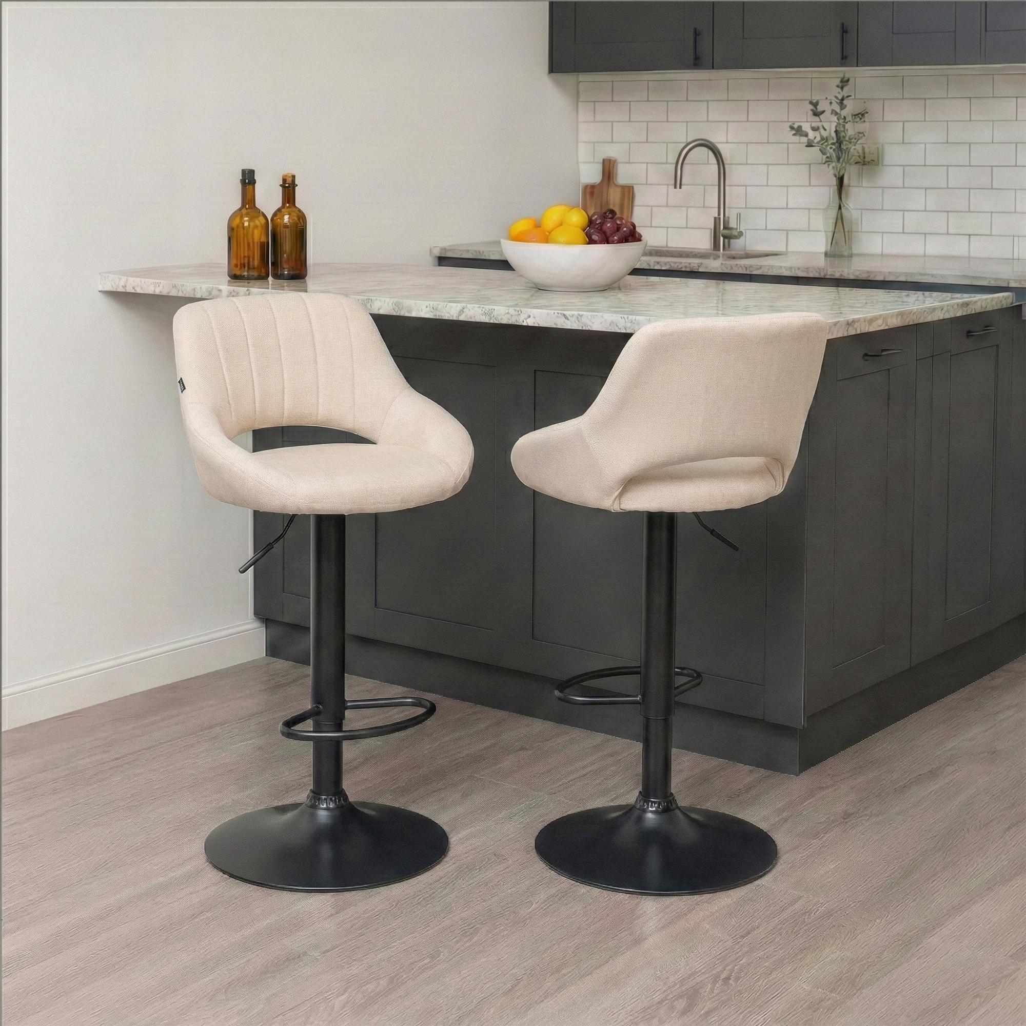 2er Set Barhocker Milet Stoff B, creme