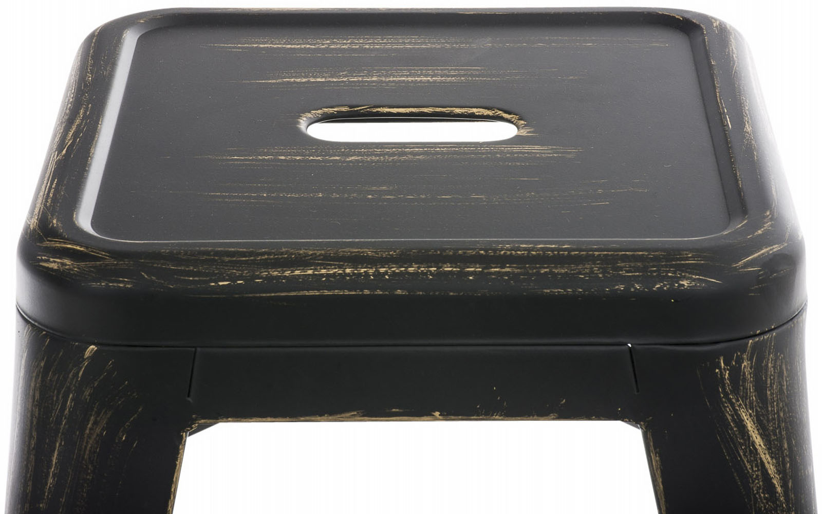 4er Set Hocker Armin, schwarz-gold