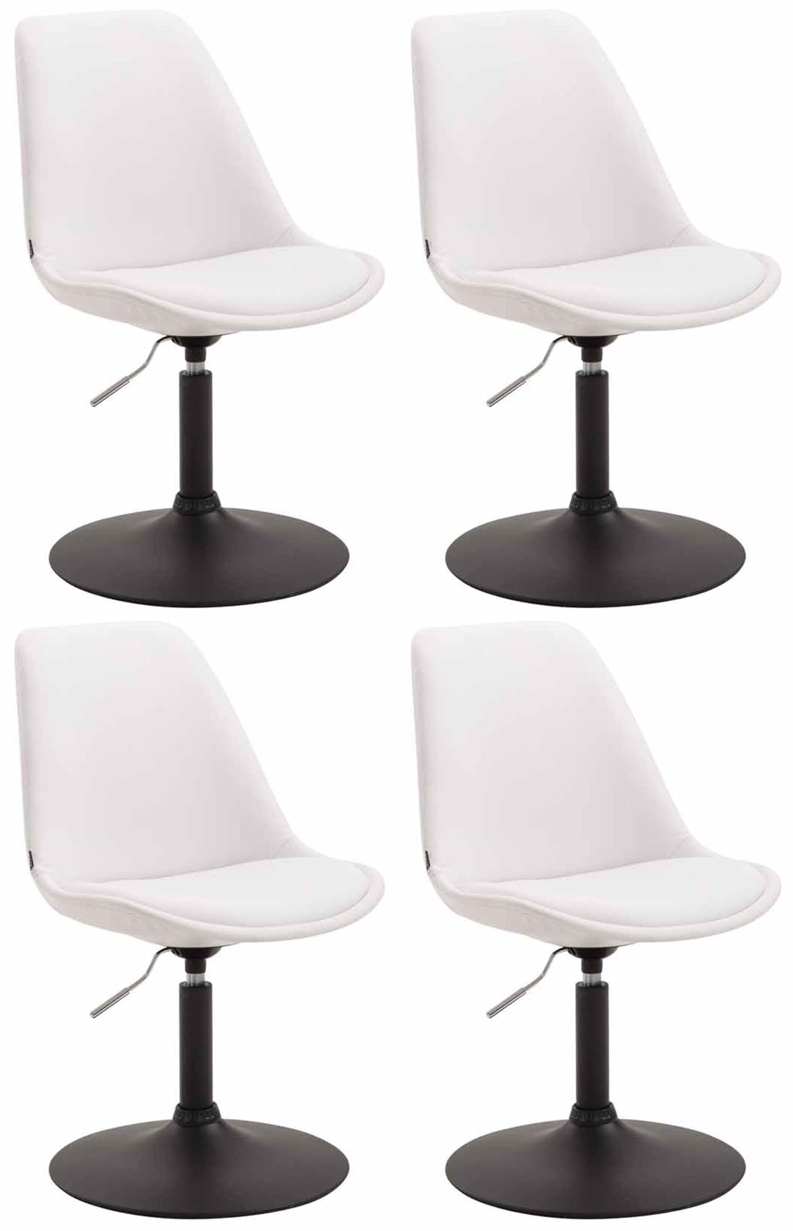 4er Set Esszimmerstühle Maverick B Kunstleder, weiß