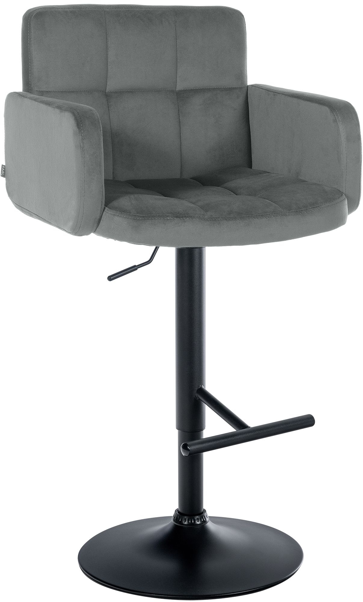 Barhocker Los Angeles Samt schwarz, grau